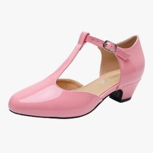 Women's Pink T-Strap Heels